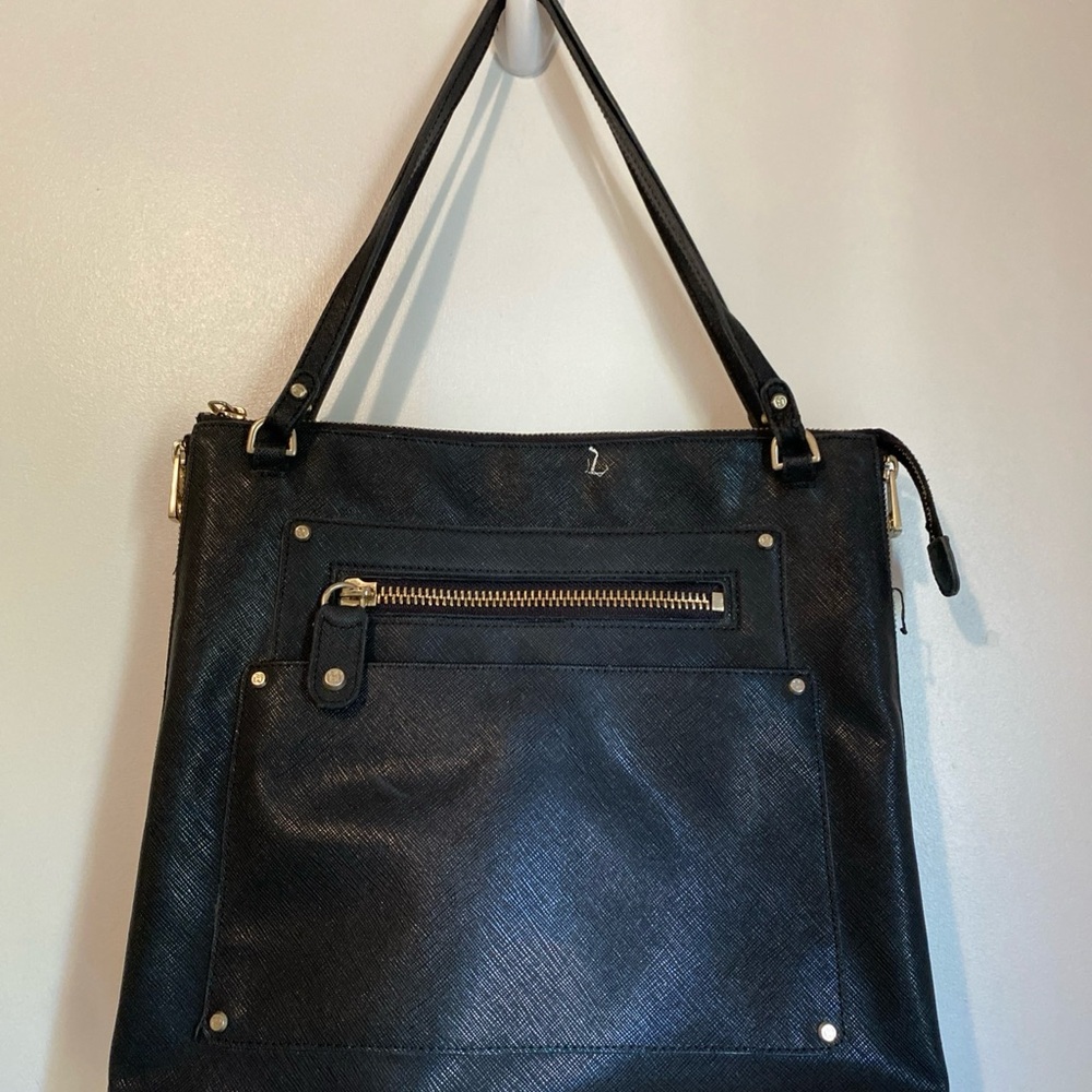 Eric Javits Black Leather Shoulder Bag